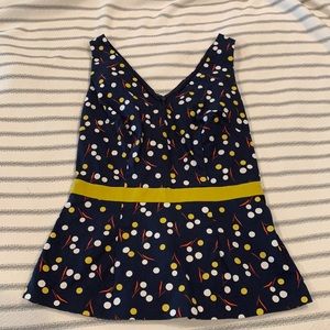 Navy Polka Dot Women's Top